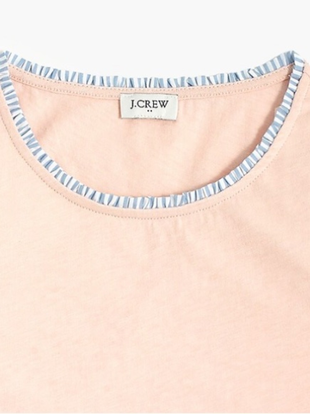 NWT J. Crew Light Pink Tank with Blue-Trim Stripe, M - Picture 3 of 3